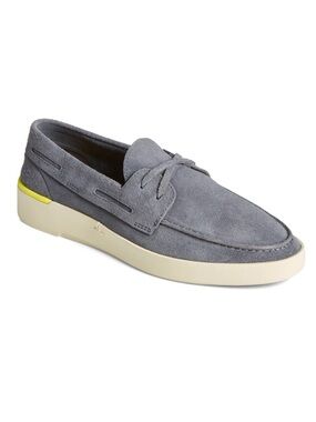 John Legend for Sperry Grey Suede Boat Shoes in Gunmetal, Size 13